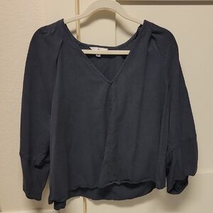 Banana Republic Gray V-Neck Blouse